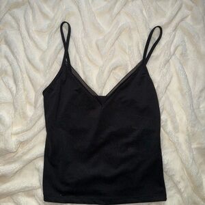 Zara Black Sleeveless Crop Camisole